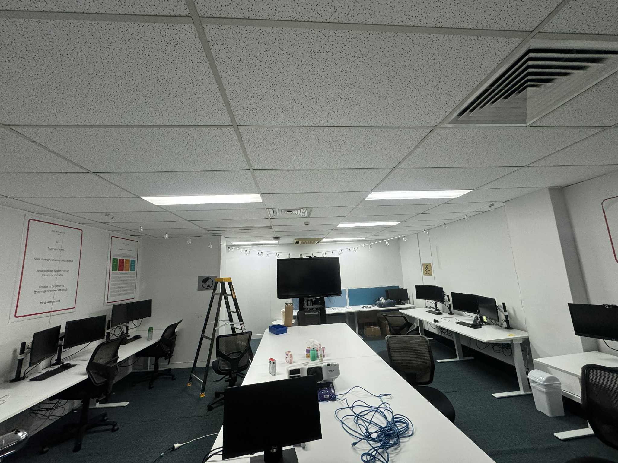 Modern LED office lighting upgrade in Sydney workplace